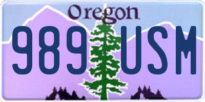 OR license plate 989USM