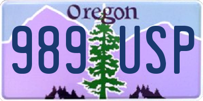 OR license plate 989USP
