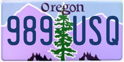 OR license plate 989USQ