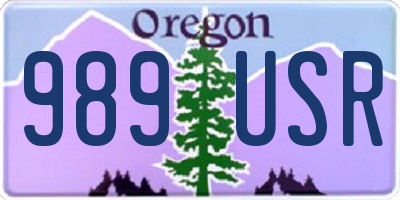 OR license plate 989USR