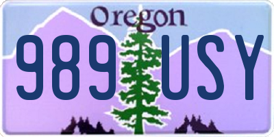 OR license plate 989USY