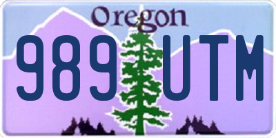 OR license plate 989UTM