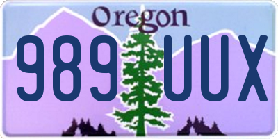 OR license plate 989UUX