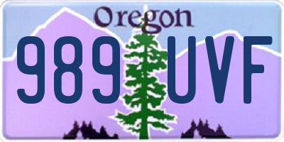 OR license plate 989UVF