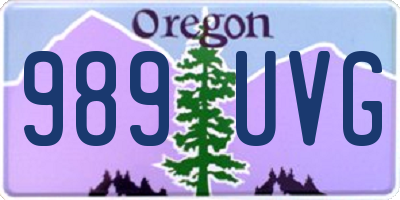 OR license plate 989UVG