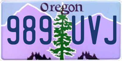 OR license plate 989UVJ