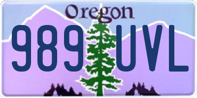 OR license plate 989UVL