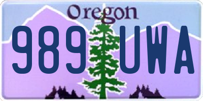 OR license plate 989UWA