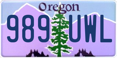 OR license plate 989UWL