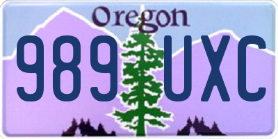 OR license plate 989UXC