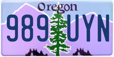 OR license plate 989UYN