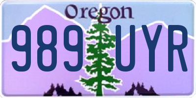 OR license plate 989UYR