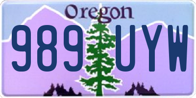 OR license plate 989UYW