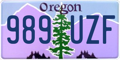 OR license plate 989UZF