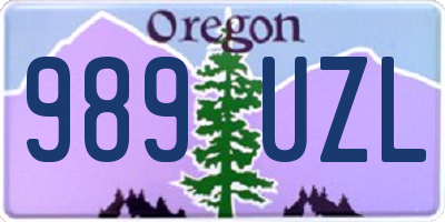 OR license plate 989UZL