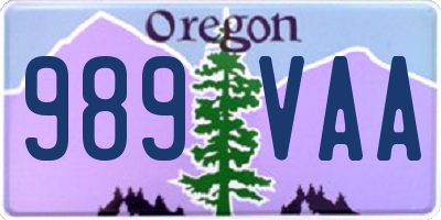 OR license plate 989VAA