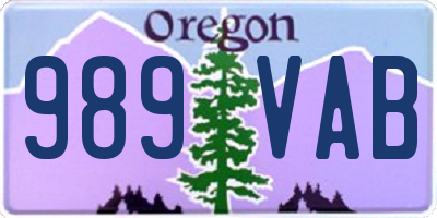 OR license plate 989VAB