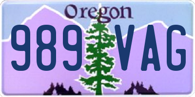 OR license plate 989VAG
