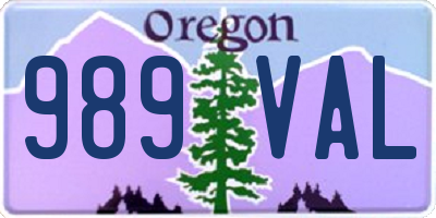 OR license plate 989VAL