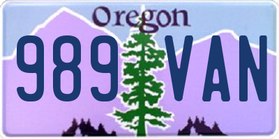 OR license plate 989VAN