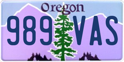 OR license plate 989VAS