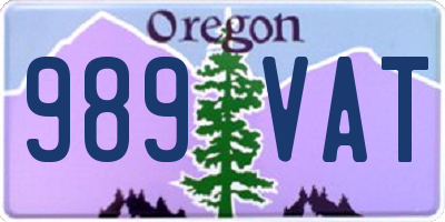 OR license plate 989VAT