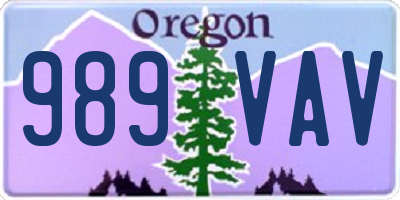OR license plate 989VAV