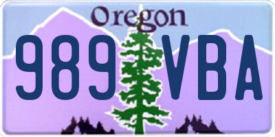 OR license plate 989VBA