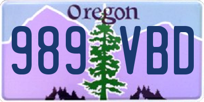 OR license plate 989VBD