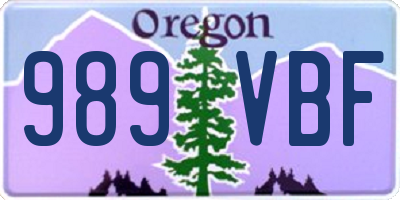 OR license plate 989VBF