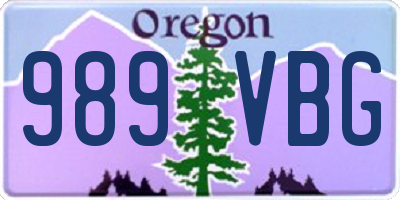 OR license plate 989VBG