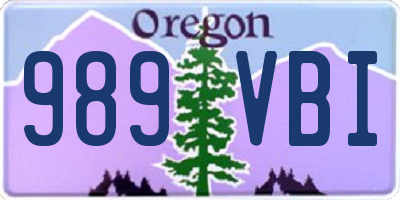 OR license plate 989VBI