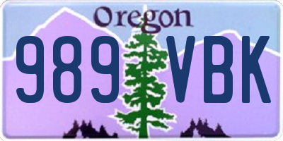 OR license plate 989VBK