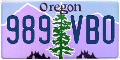 OR license plate 989VBO