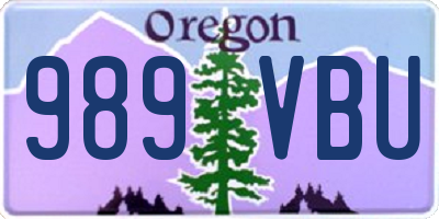 OR license plate 989VBU