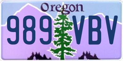 OR license plate 989VBV