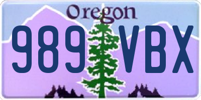 OR license plate 989VBX