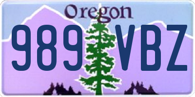 OR license plate 989VBZ