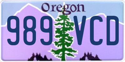 OR license plate 989VCD