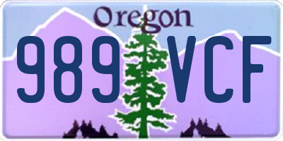 OR license plate 989VCF