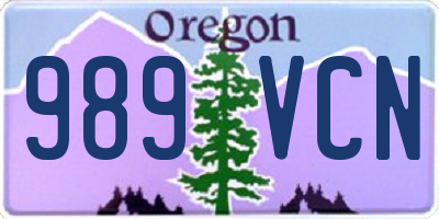 OR license plate 989VCN