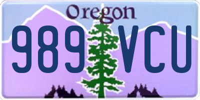 OR license plate 989VCU