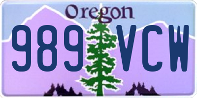 OR license plate 989VCW