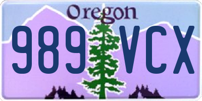 OR license plate 989VCX