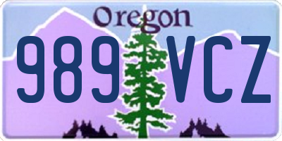 OR license plate 989VCZ
