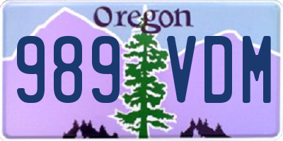 OR license plate 989VDM