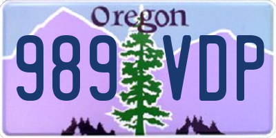 OR license plate 989VDP