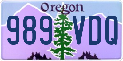 OR license plate 989VDQ