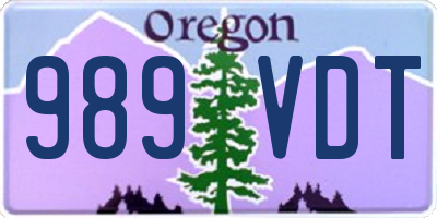 OR license plate 989VDT