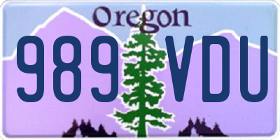 OR license plate 989VDU